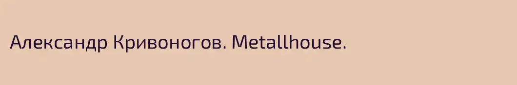 Александр Кривоногов. Metallhouse.